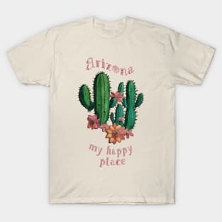 My Happy Place Arizona Saguaro Cactus T-Shirt